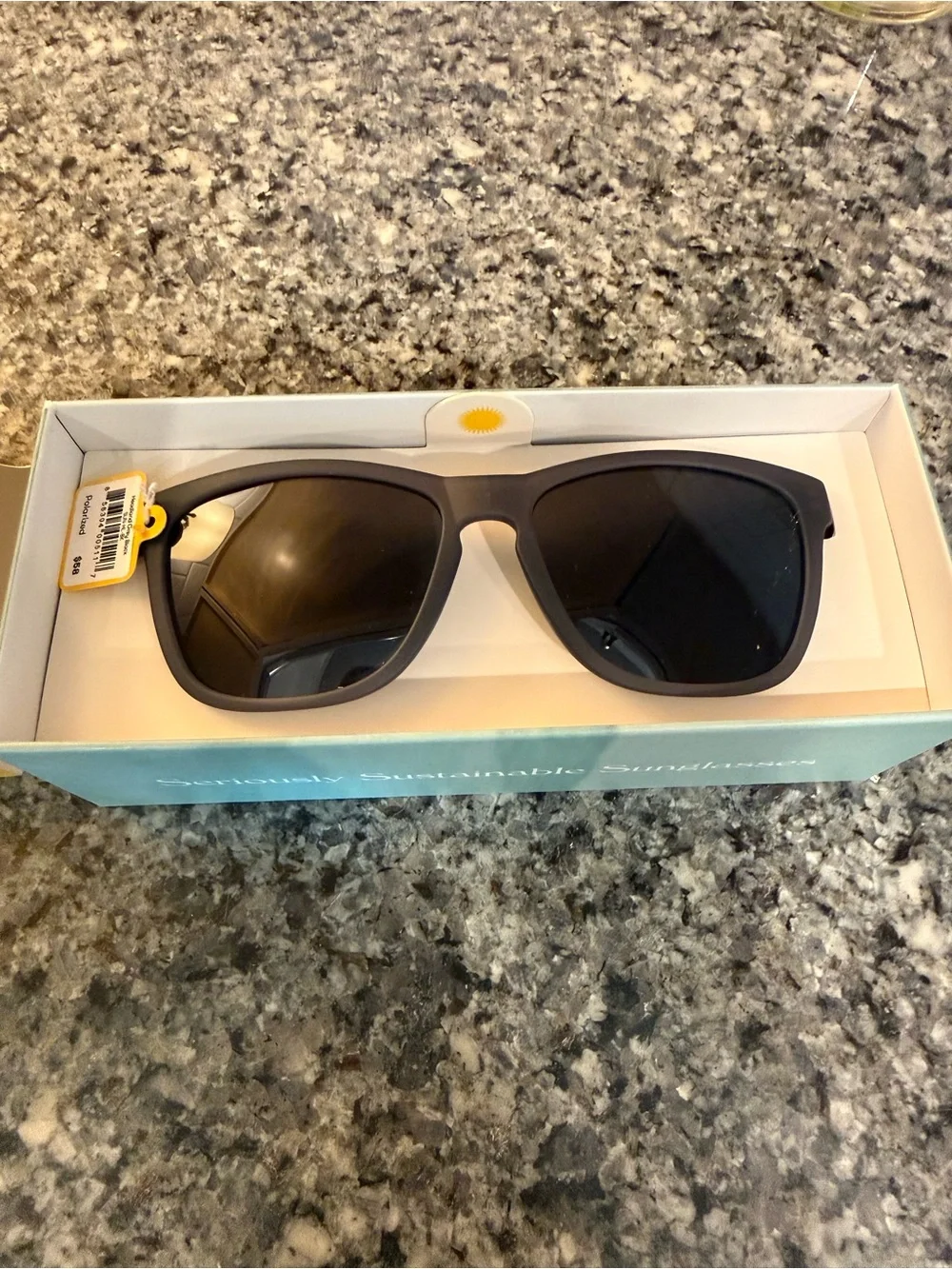 Men's Polarized Sunglasses - Matte Gray Frame, Black Lenses